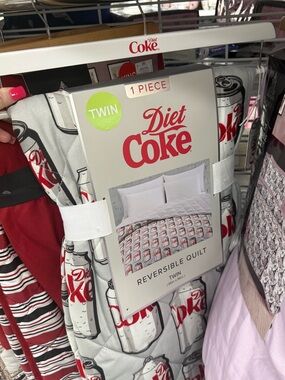 Diet Coke twin size reversible quilt